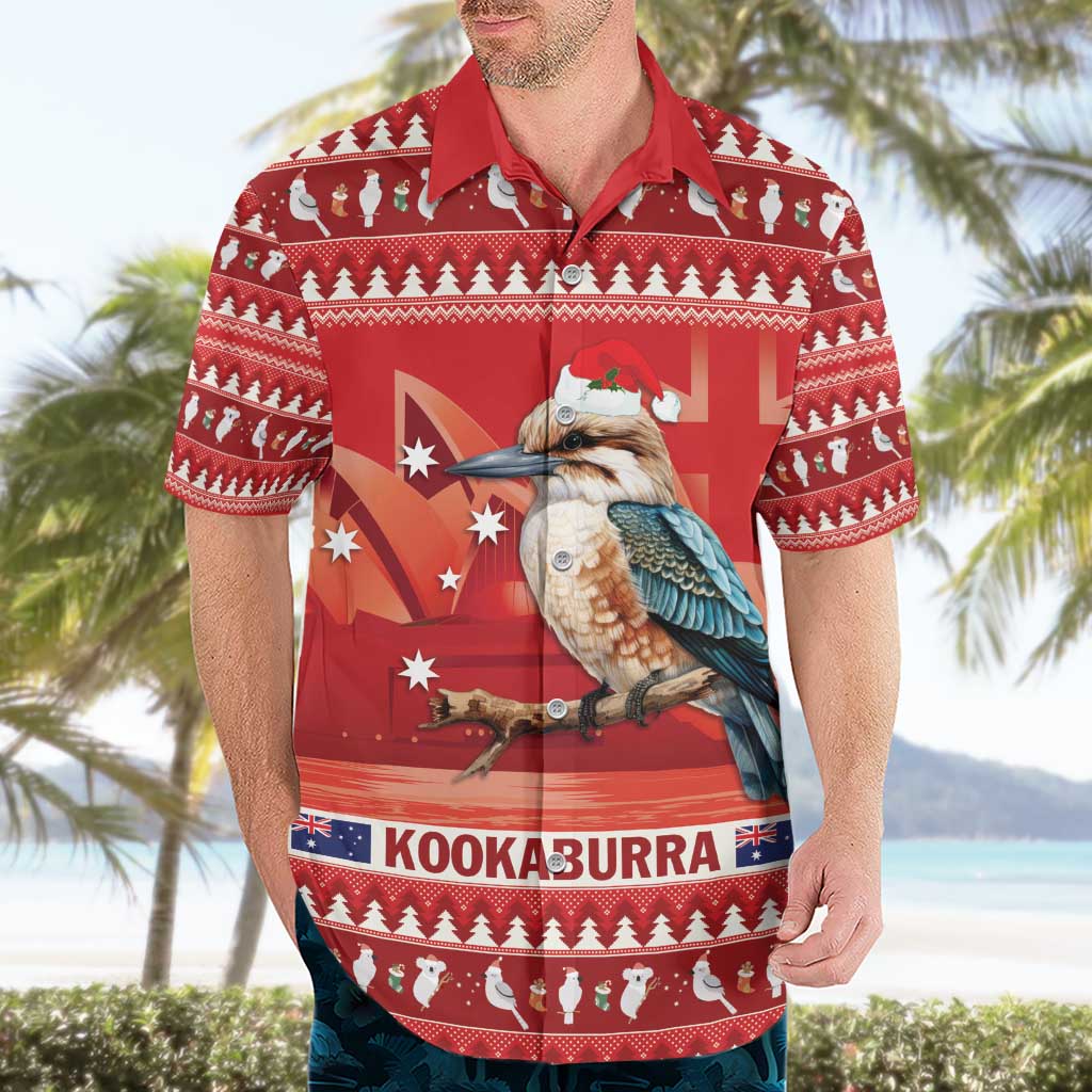 Aussie Kookaburra Hawaiian Shirt Merry Christmas Red Style - Vibe Hoodie Shop