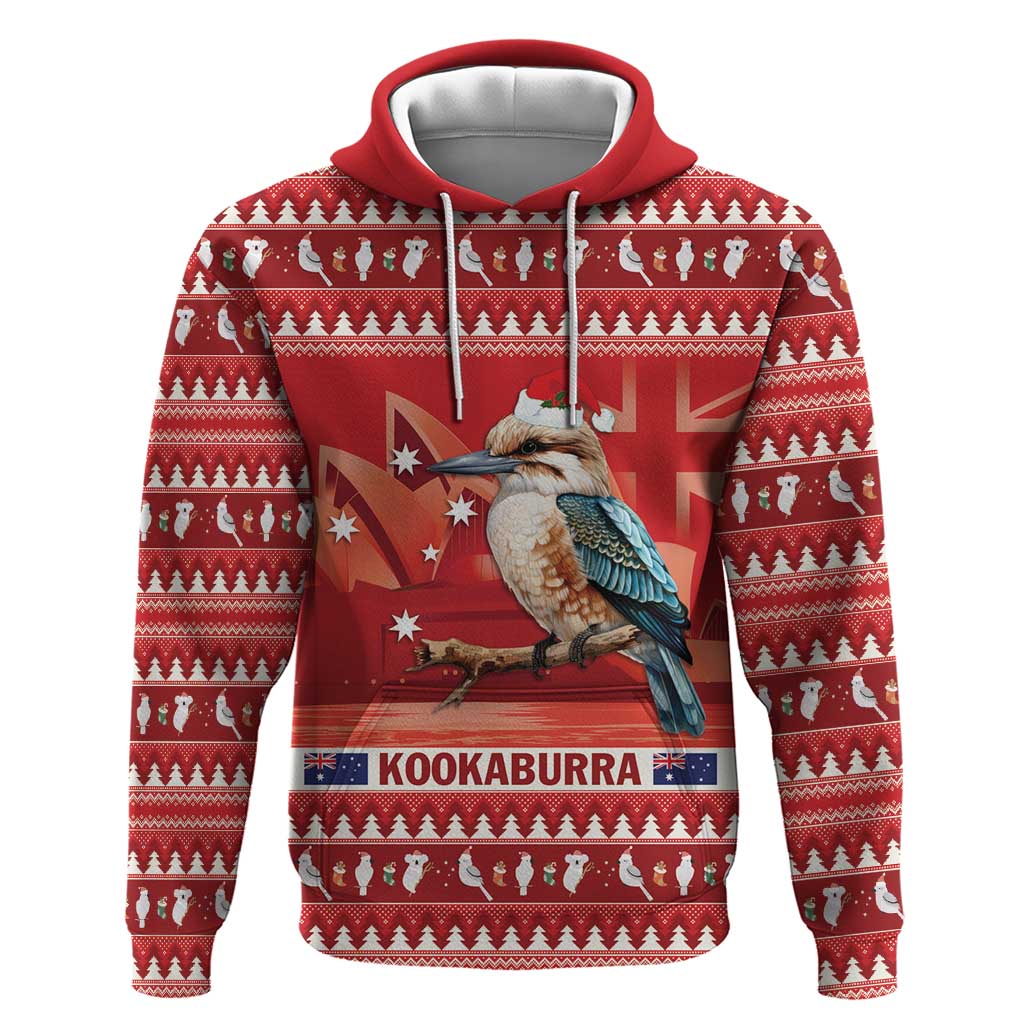 Aussie Kookaburra Hoodie Merry Christmas Red Style LT9 - Vibe Hoodie Shop