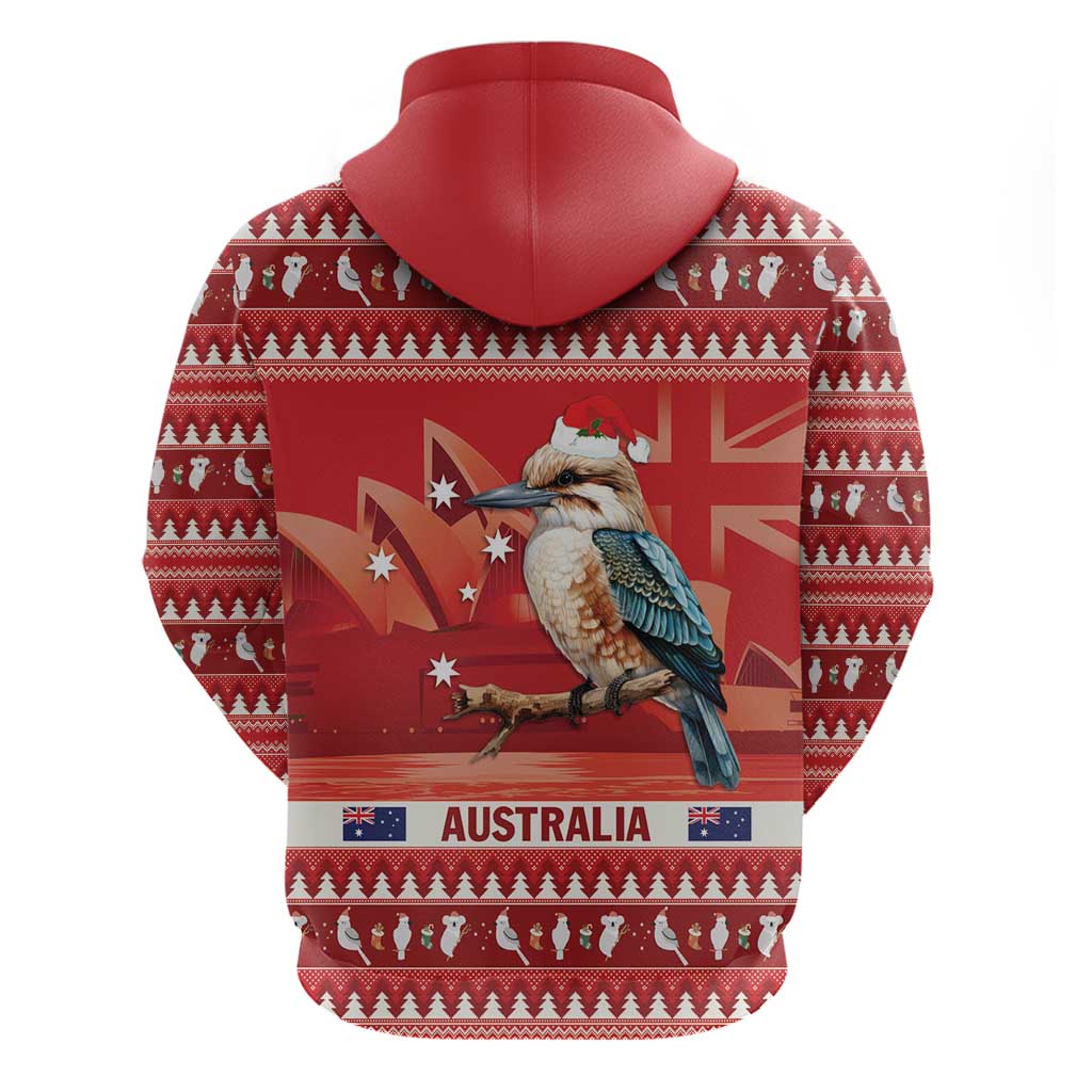 Aussie Kookaburra Hoodie Merry Christmas Red Style LT9 - Vibe Hoodie Shop