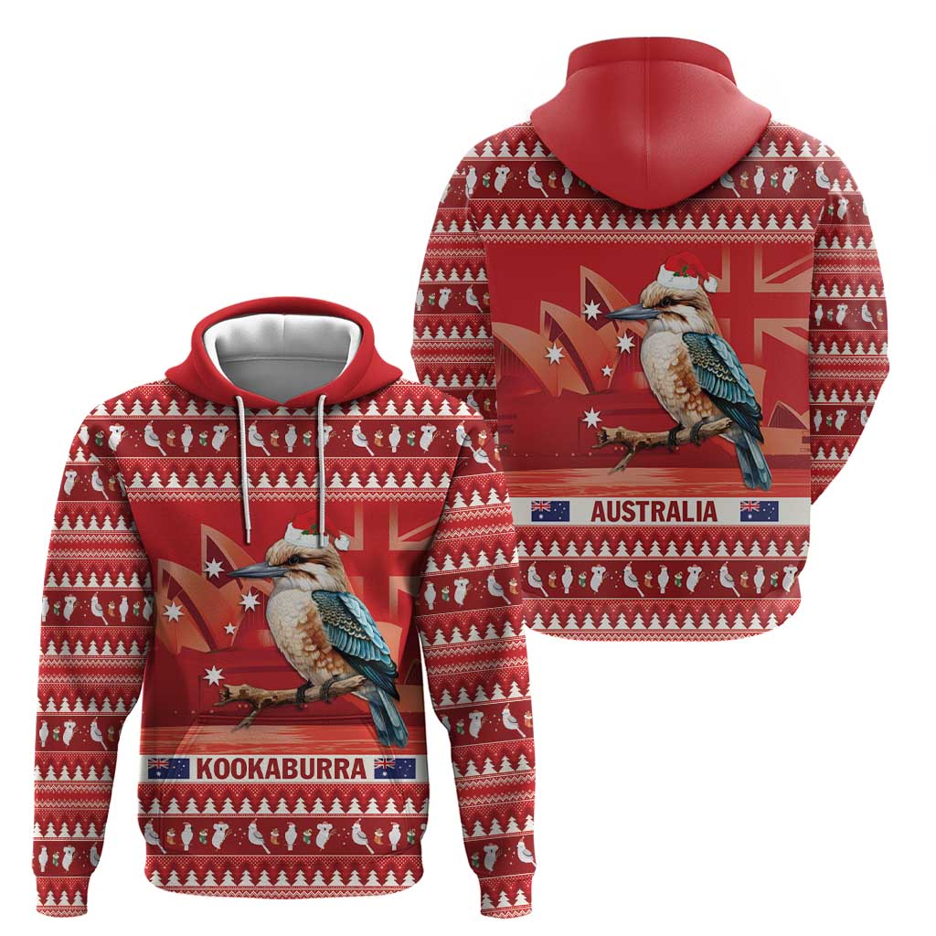 Aussie Kookaburra Hoodie Merry Christmas Red Style LT9 - Vibe Hoodie Shop