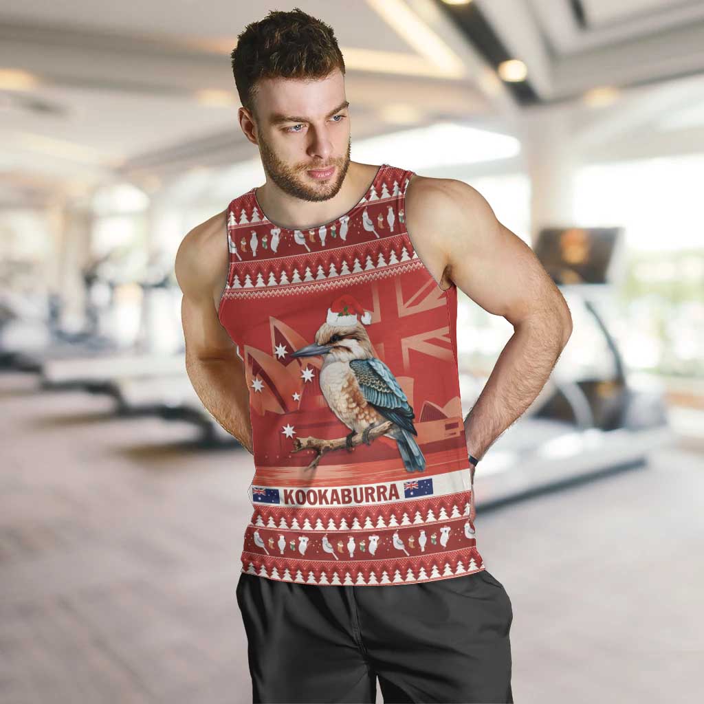 Aussie Kookaburra Men Tank Top Merry Christmas Red Style - Vibe Hoodie Shop
