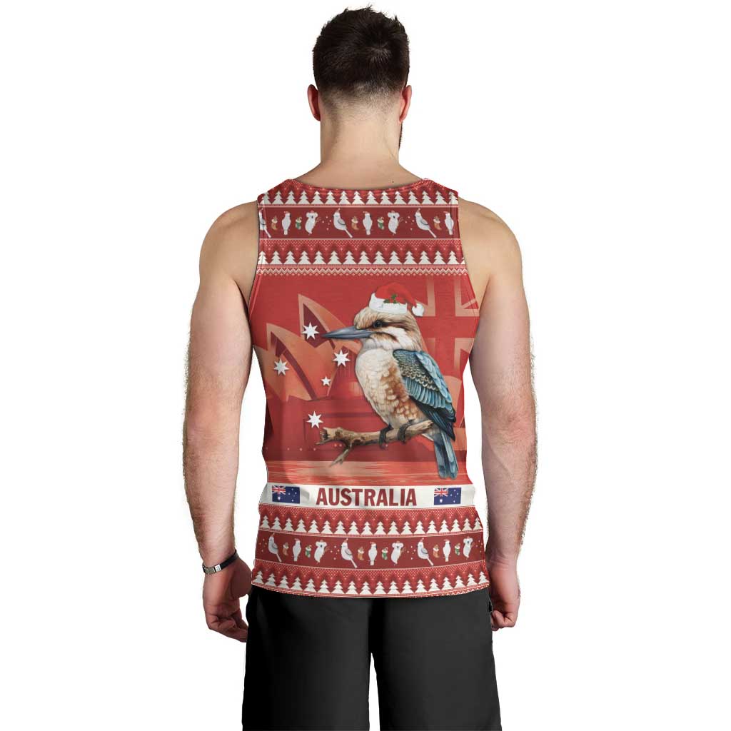 Aussie Kookaburra Men Tank Top Merry Christmas Red Style - Vibe Hoodie Shop