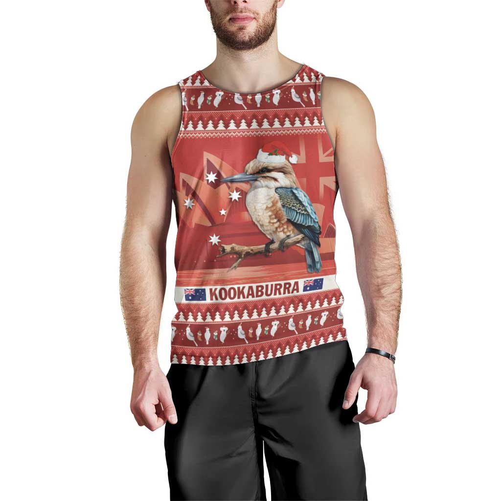 Aussie Kookaburra Men Tank Top Merry Christmas Red Style - Vibe Hoodie Shop