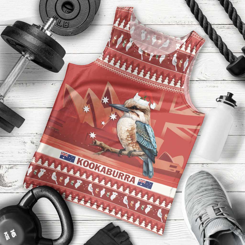 Aussie Kookaburra Men Tank Top Merry Christmas Red Style - Vibe Hoodie Shop