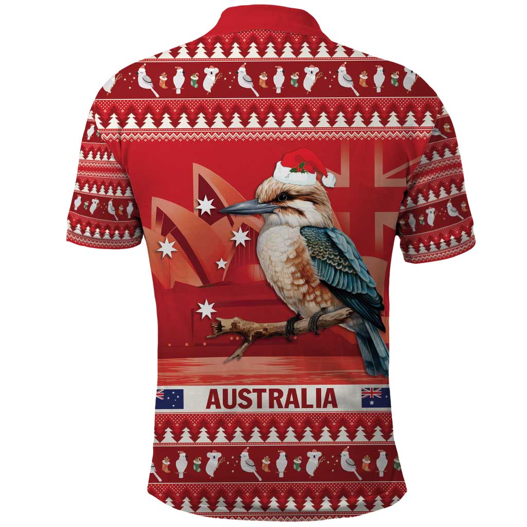 Aussie Kookaburra Polo Shirt Merry Christmas Red Style LT9 - Vibe Hoodie Shop