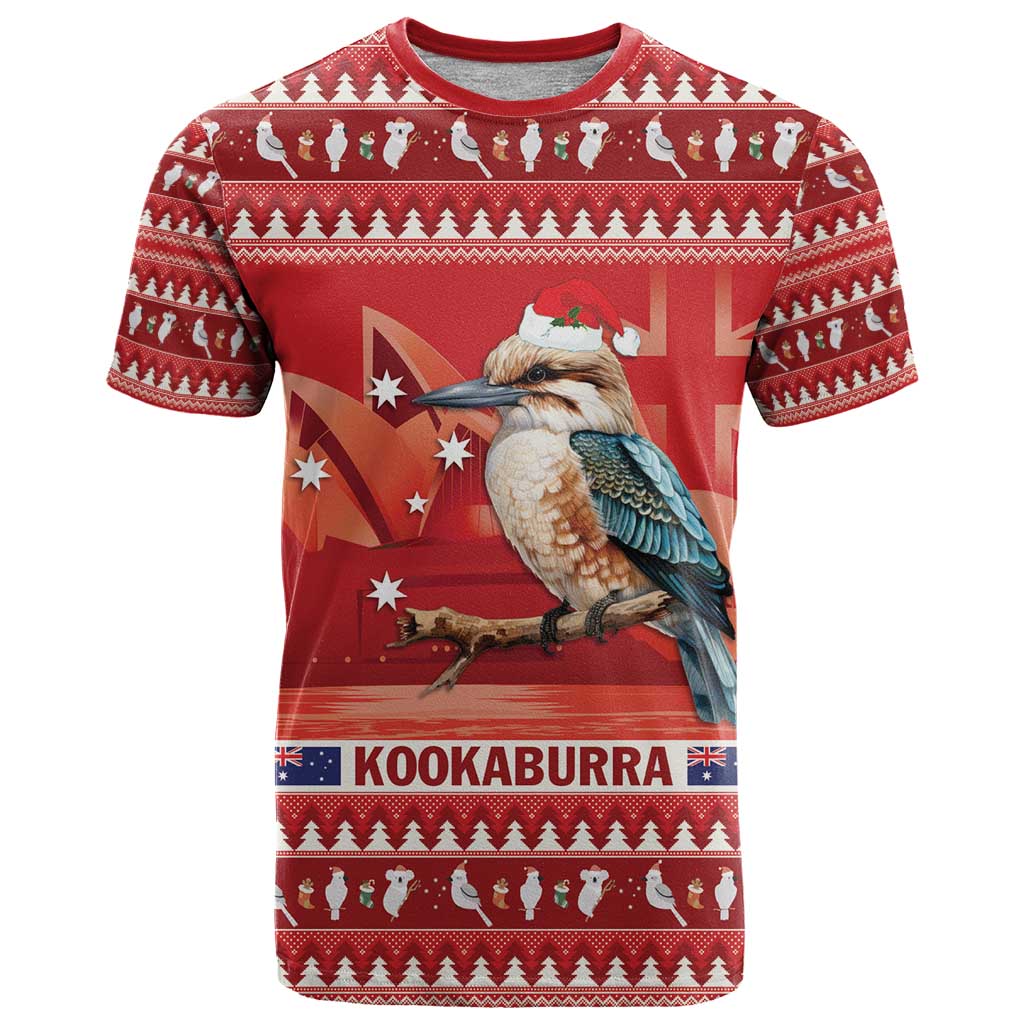 Aussie Kookaburra T Shirt Merry Christmas Red Style LT9 - Vibe Hoodie Shop