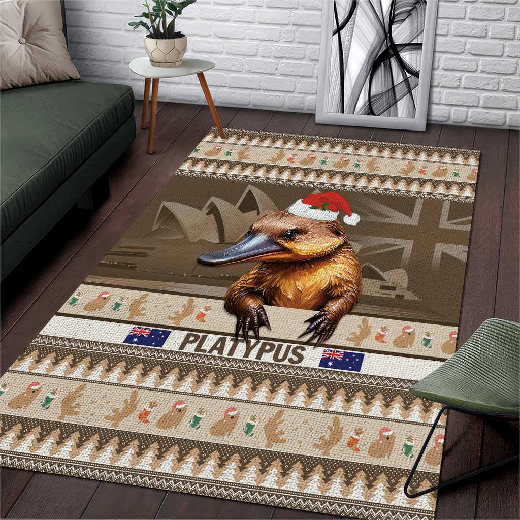 Aussie Platypus Area Rug Merry Christmas - Vibe Hoodie Shop