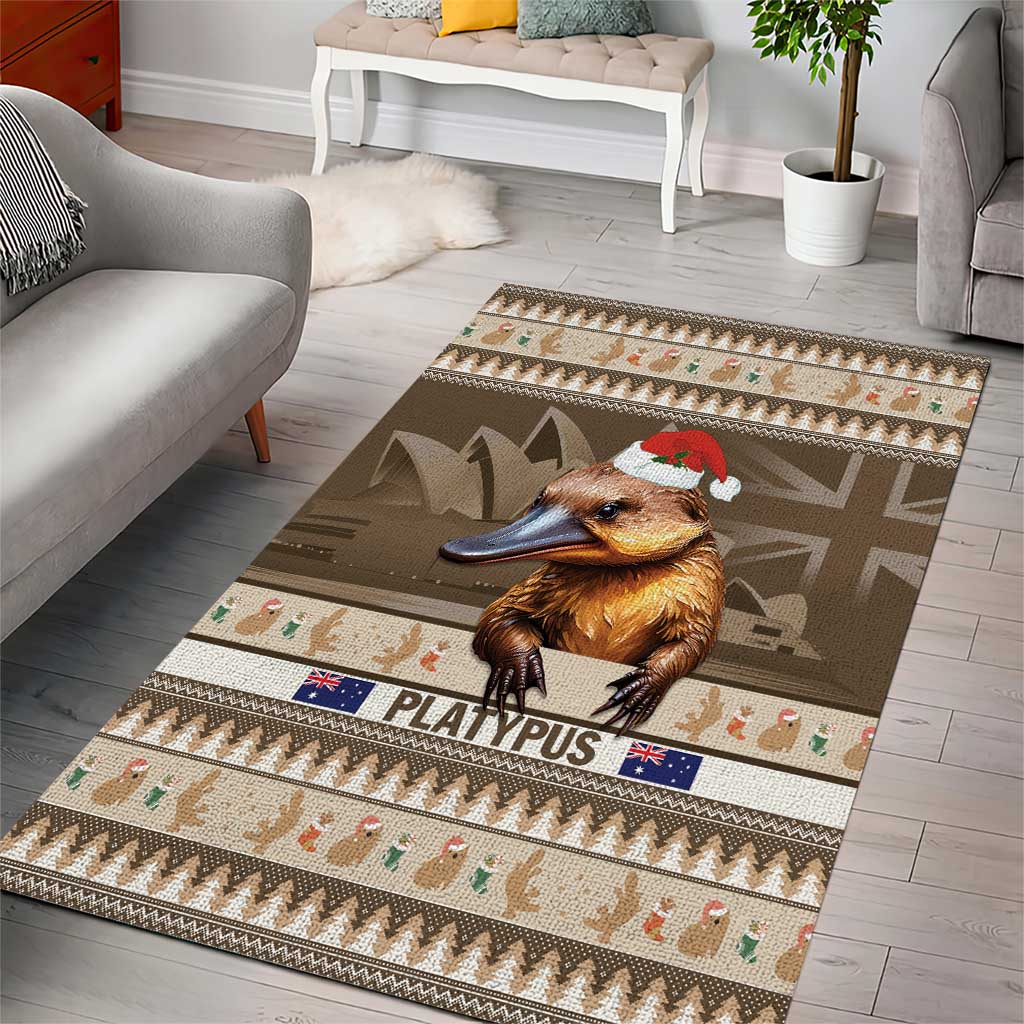 Aussie Platypus Area Rug Merry Christmas - Vibe Hoodie Shop