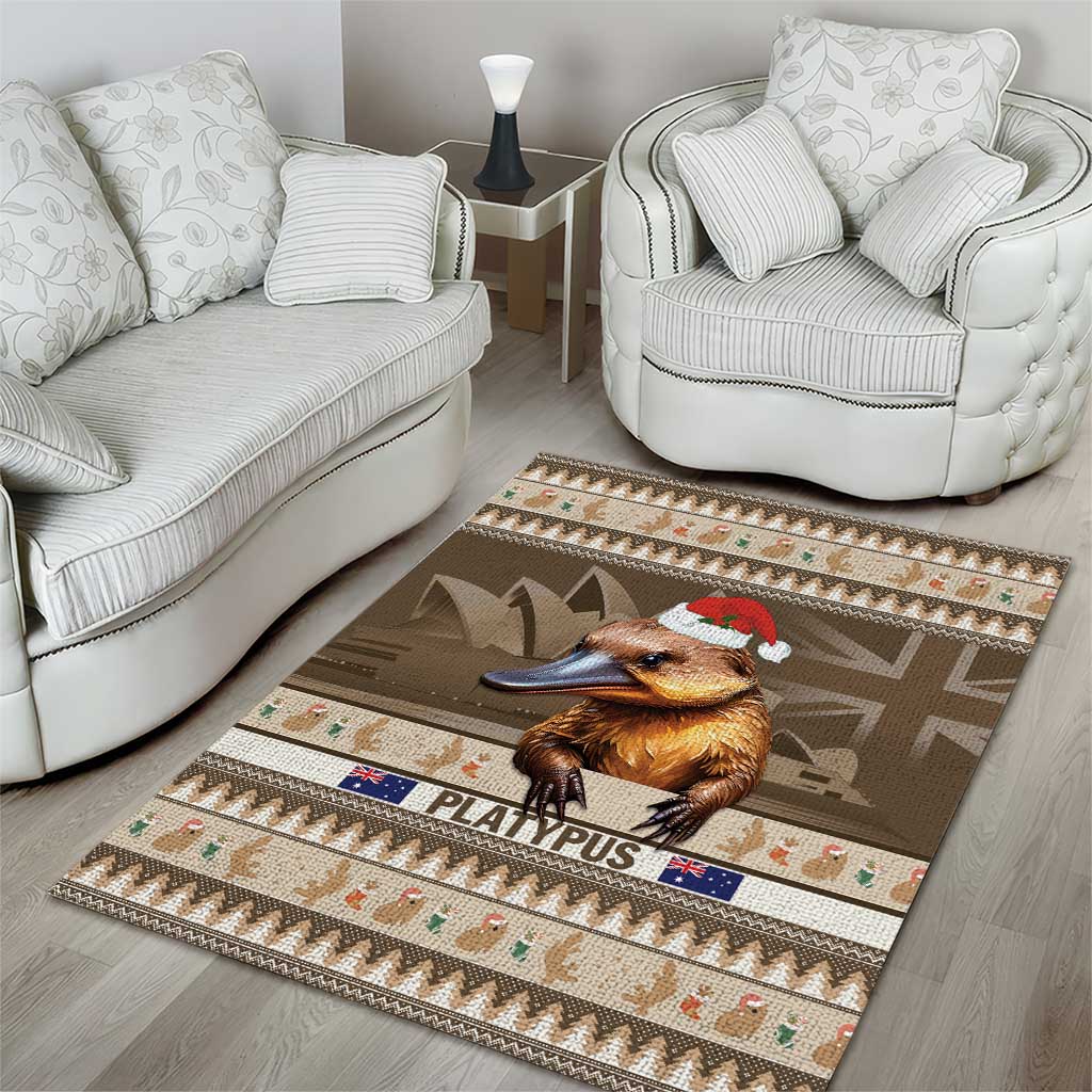 Aussie Platypus Area Rug Merry Christmas - Vibe Hoodie Shop