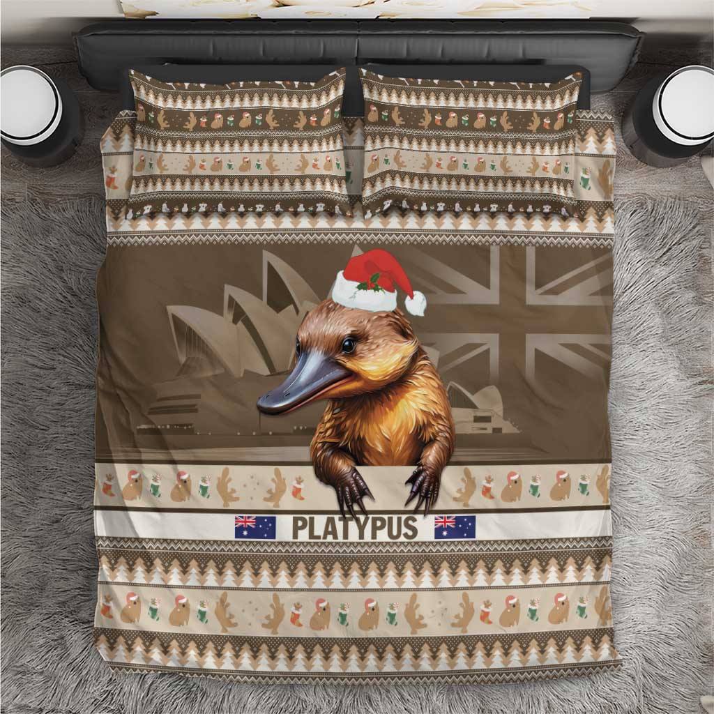 Aussie Platypus Bedding Set Merry Christmas - Vibe Hoodie Shop