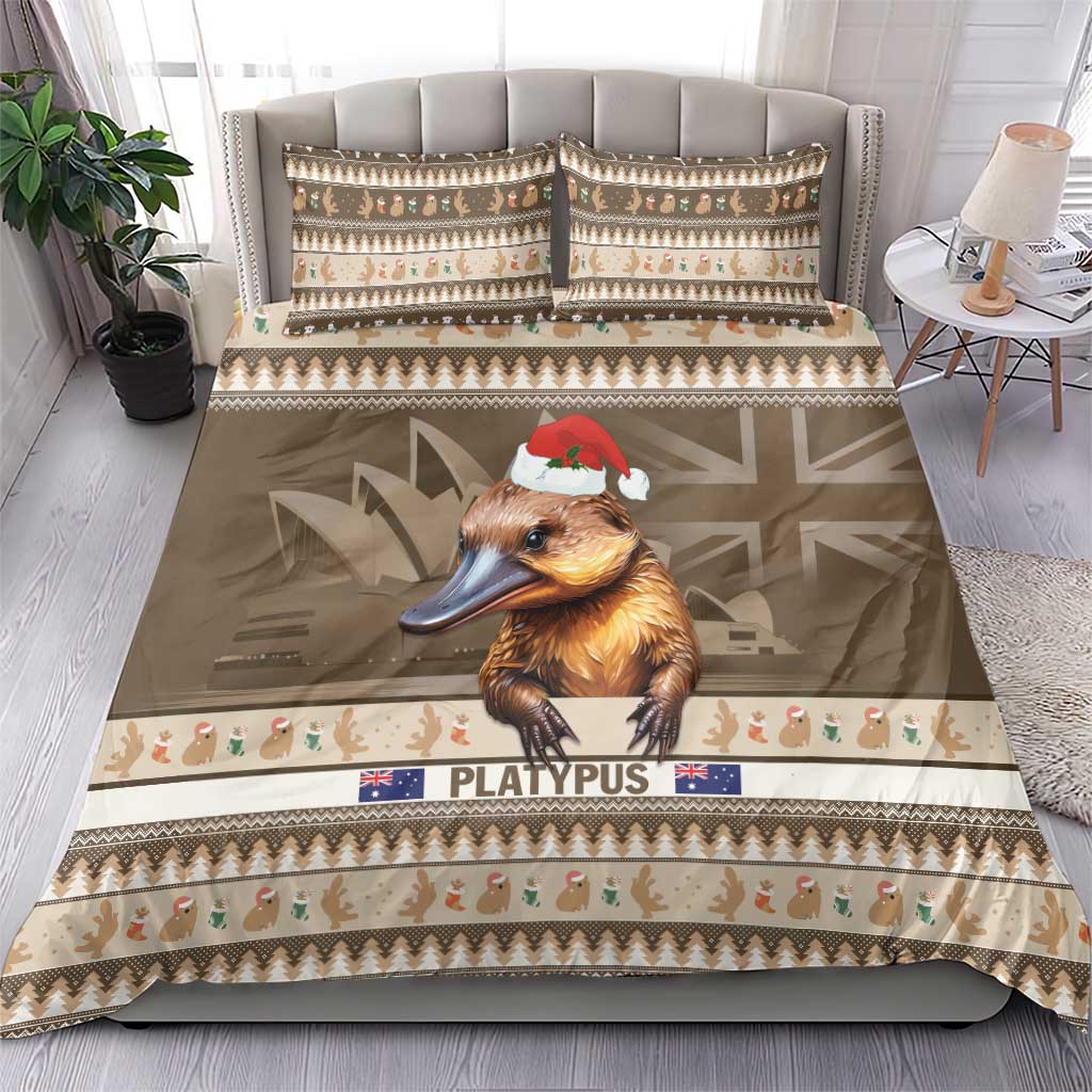 Aussie Platypus Bedding Set Merry Christmas - Vibe Hoodie Shop
