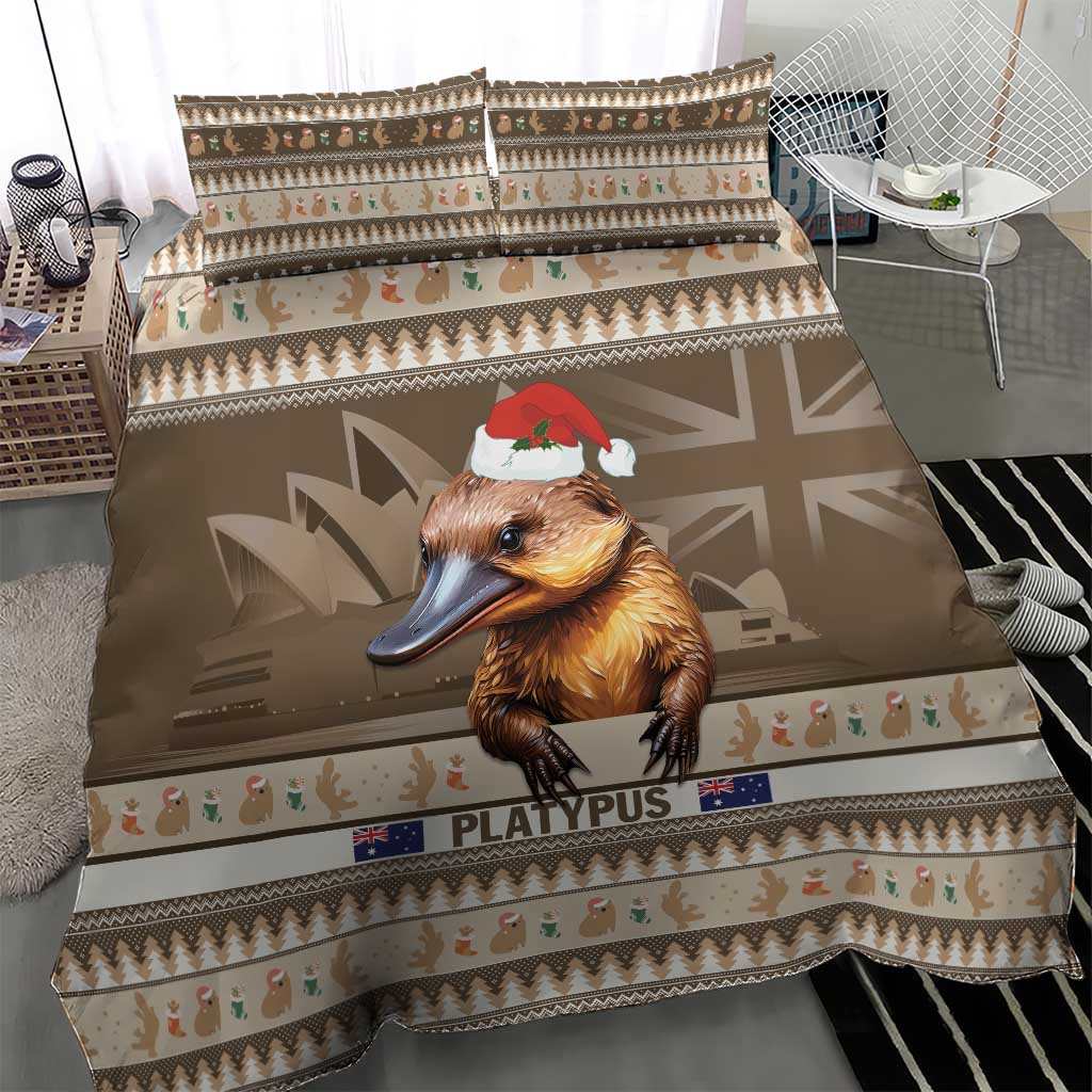 Aussie Platypus Bedding Set Merry Christmas - Vibe Hoodie Shop
