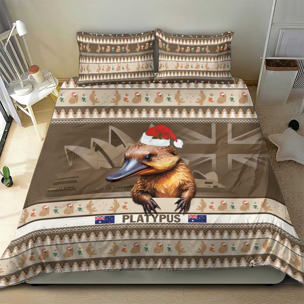 Aussie Platypus Bedding Set Merry Christmas - Vibe Hoodie Shop