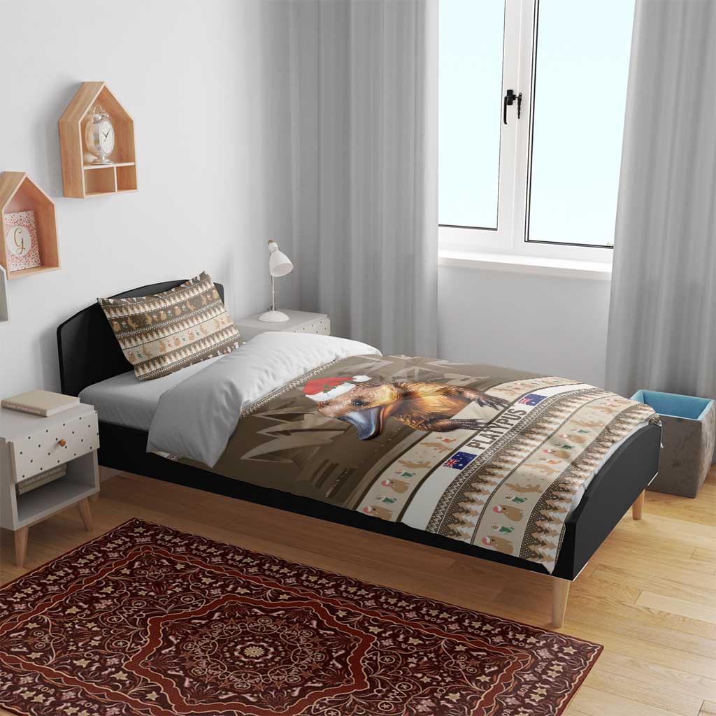 Aussie Platypus Bedding Set Merry Christmas - Vibe Hoodie Shop