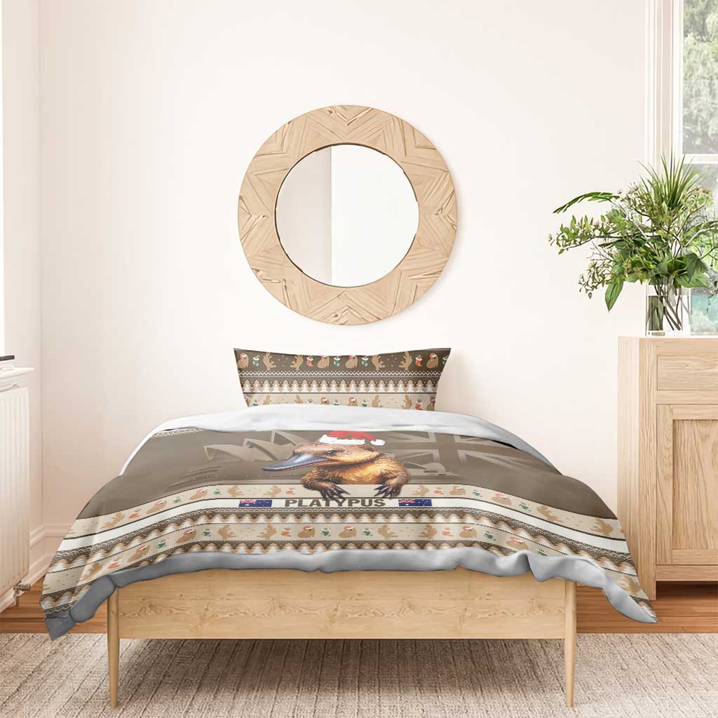 Aussie Platypus Bedding Set Merry Christmas - Vibe Hoodie Shop