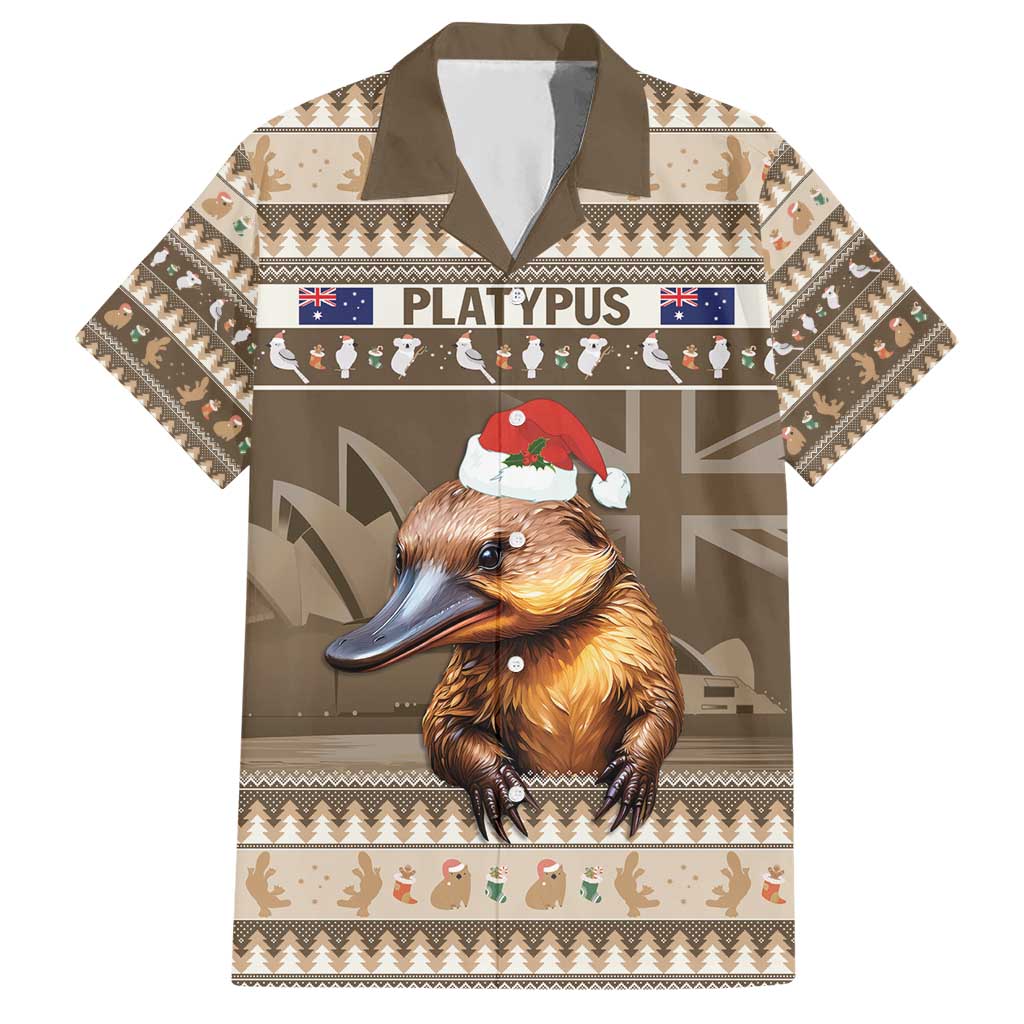 Aussie Platypus Hawaiian Shirt Merry Christmas - Vibe Hoodie Shop