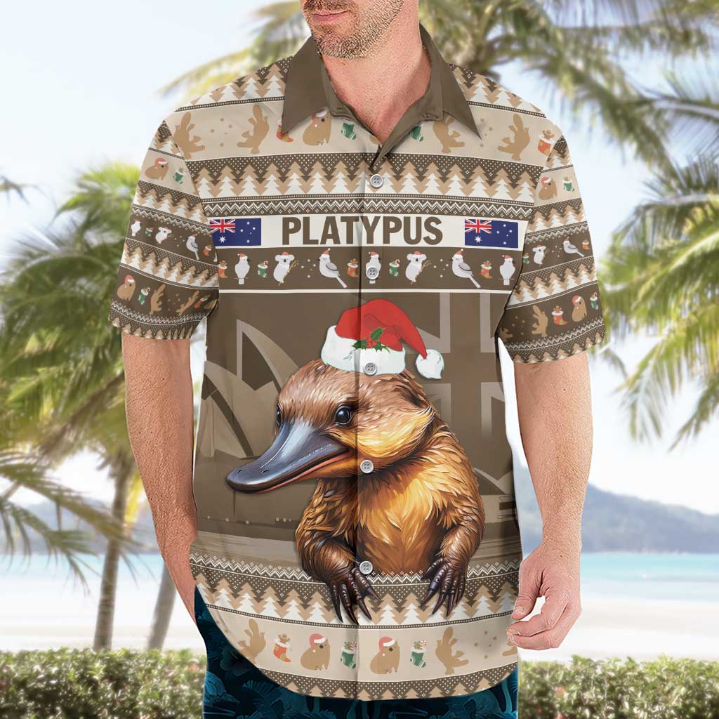 Aussie Platypus Hawaiian Shirt Merry Christmas - Vibe Hoodie Shop