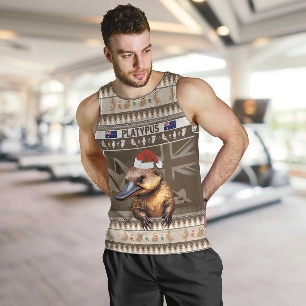 Aussie Platypus Men Tank Top Merry Christmas - Vibe Hoodie Shop