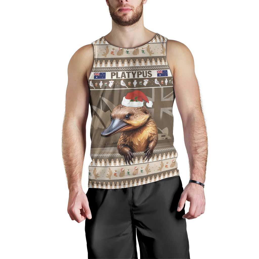 Aussie Platypus Men Tank Top Merry Christmas - Vibe Hoodie Shop