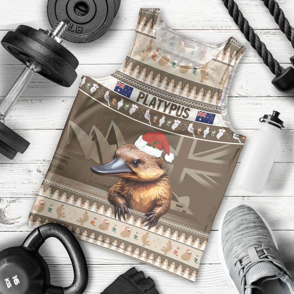 Aussie Platypus Men Tank Top Merry Christmas - Vibe Hoodie Shop