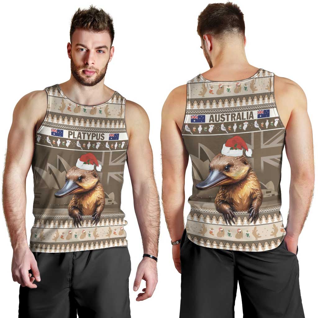 Aussie Platypus Men Tank Top Merry Christmas - Vibe Hoodie Shop