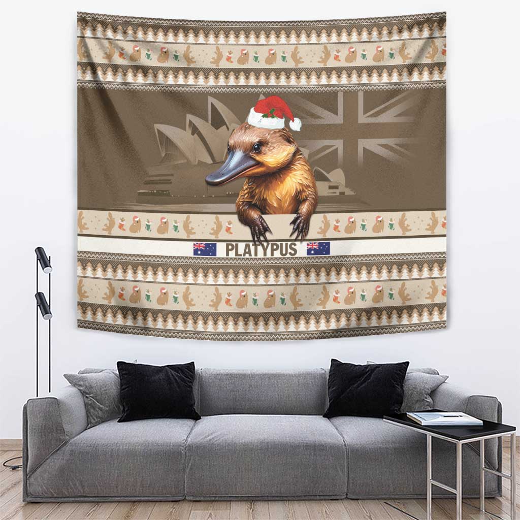 Aussie Platypus Tapestry Merry Christmas - Vibe Hoodie Shop