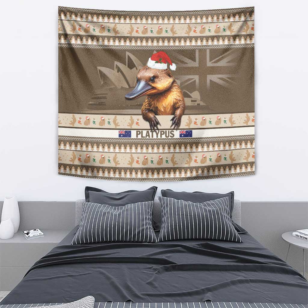 Aussie Platypus Tapestry Merry Christmas - Vibe Hoodie Shop