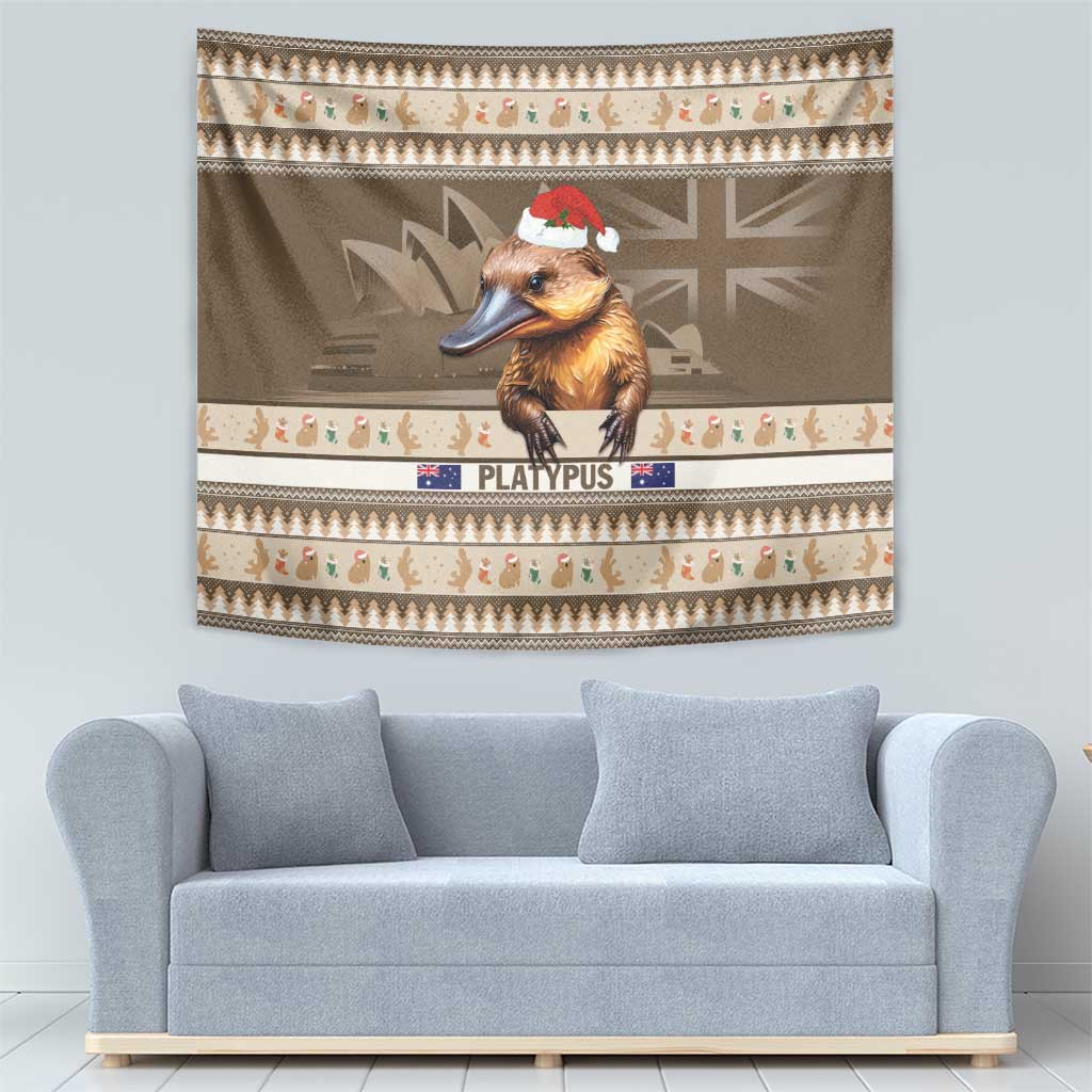 Aussie Platypus Tapestry Merry Christmas - Vibe Hoodie Shop