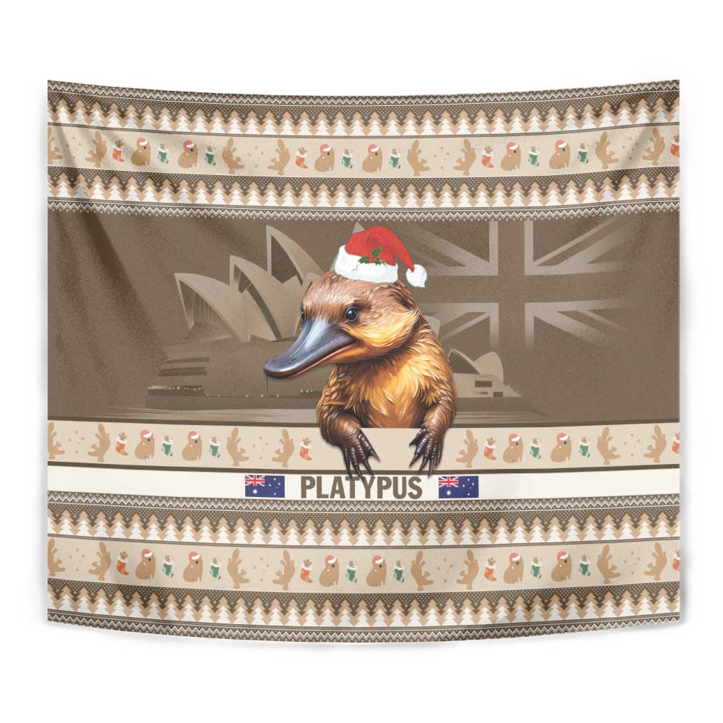 Aussie Platypus Tapestry Merry Christmas - Vibe Hoodie Shop