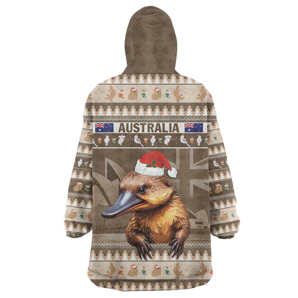 Aussie Platypus Wearable Blanket Hoodie Merry Christmas - Vibe Hoodie Shop