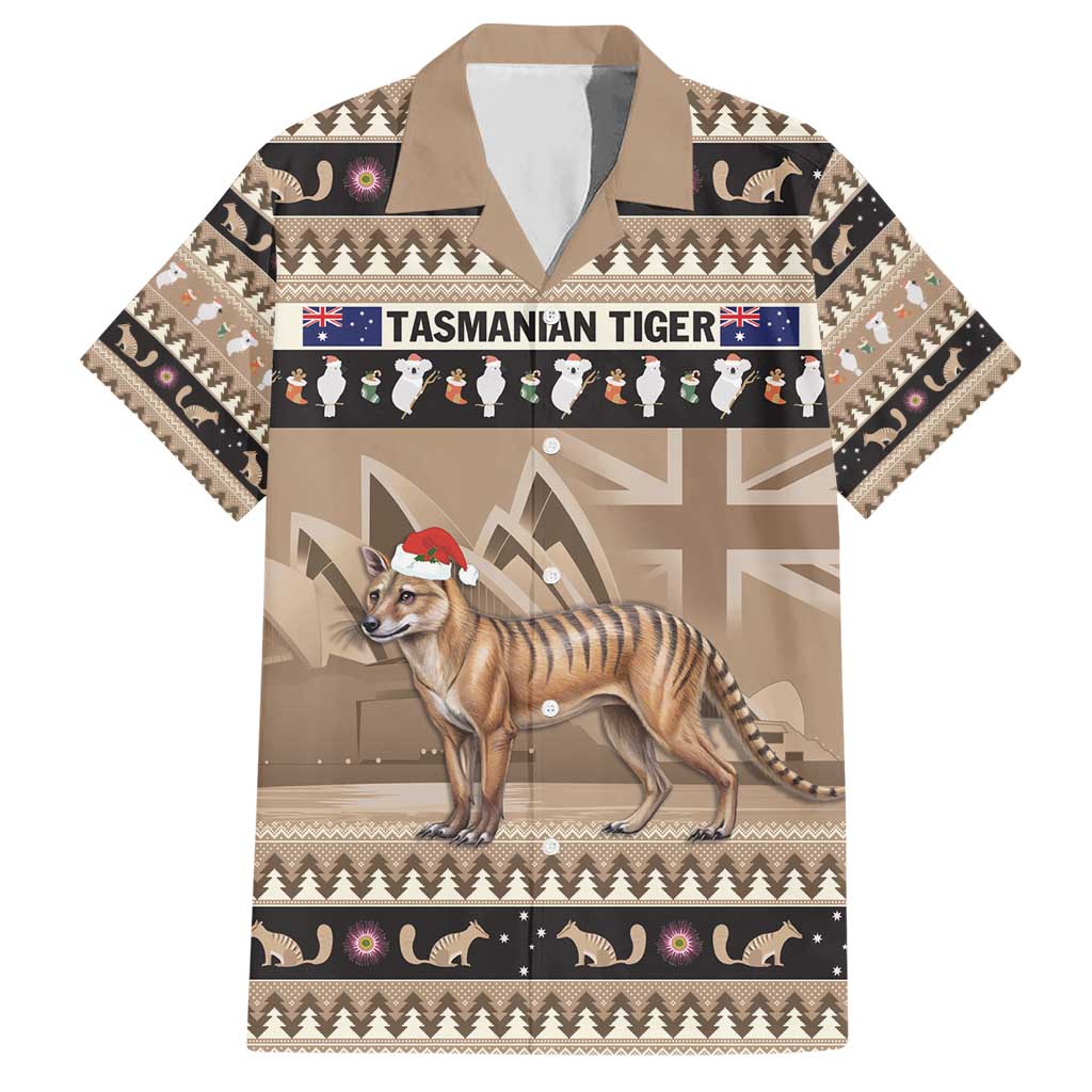 Aussie Tasmanian Tiger Hawaiian Shirt Merry Christmas - Vibe Hoodie Shop