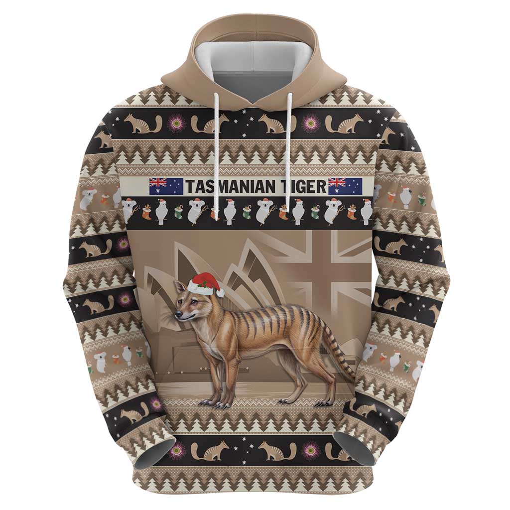 Aussie Tasmanian Tiger Hoodie Merry Christmas LT9 - Vibe Hoodie Shop