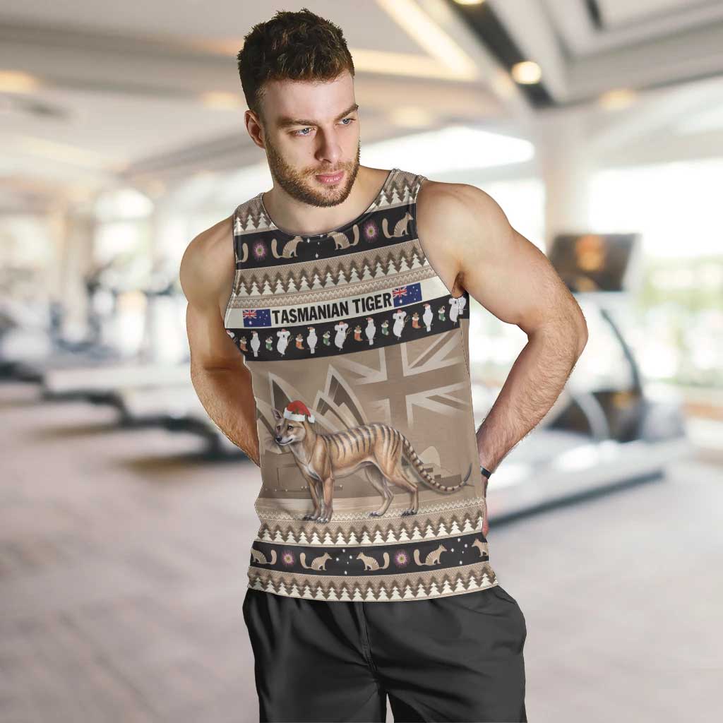 Aussie Tasmanian Tiger Men Tank Top Merry Christmas - Vibe Hoodie Shop