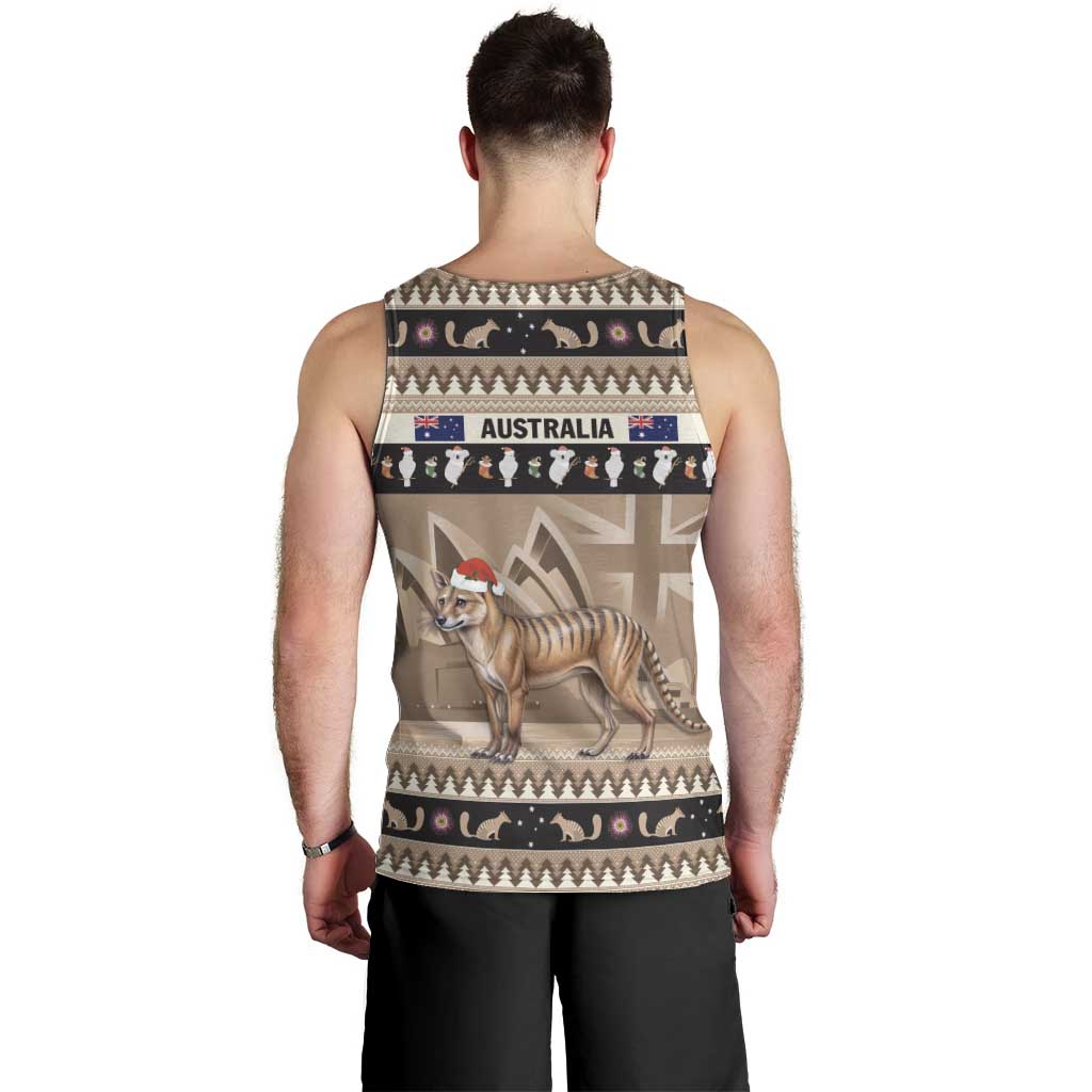 Aussie Tasmanian Tiger Men Tank Top Merry Christmas - Vibe Hoodie Shop