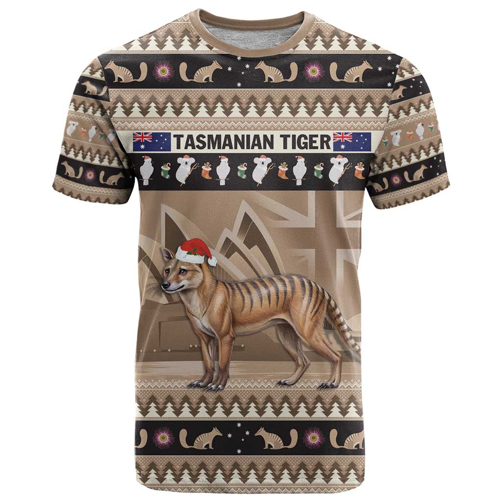 Aussie Tasmanian Tiger T Shirt Merry Christmas LT9 - Vibe Hoodie Shop