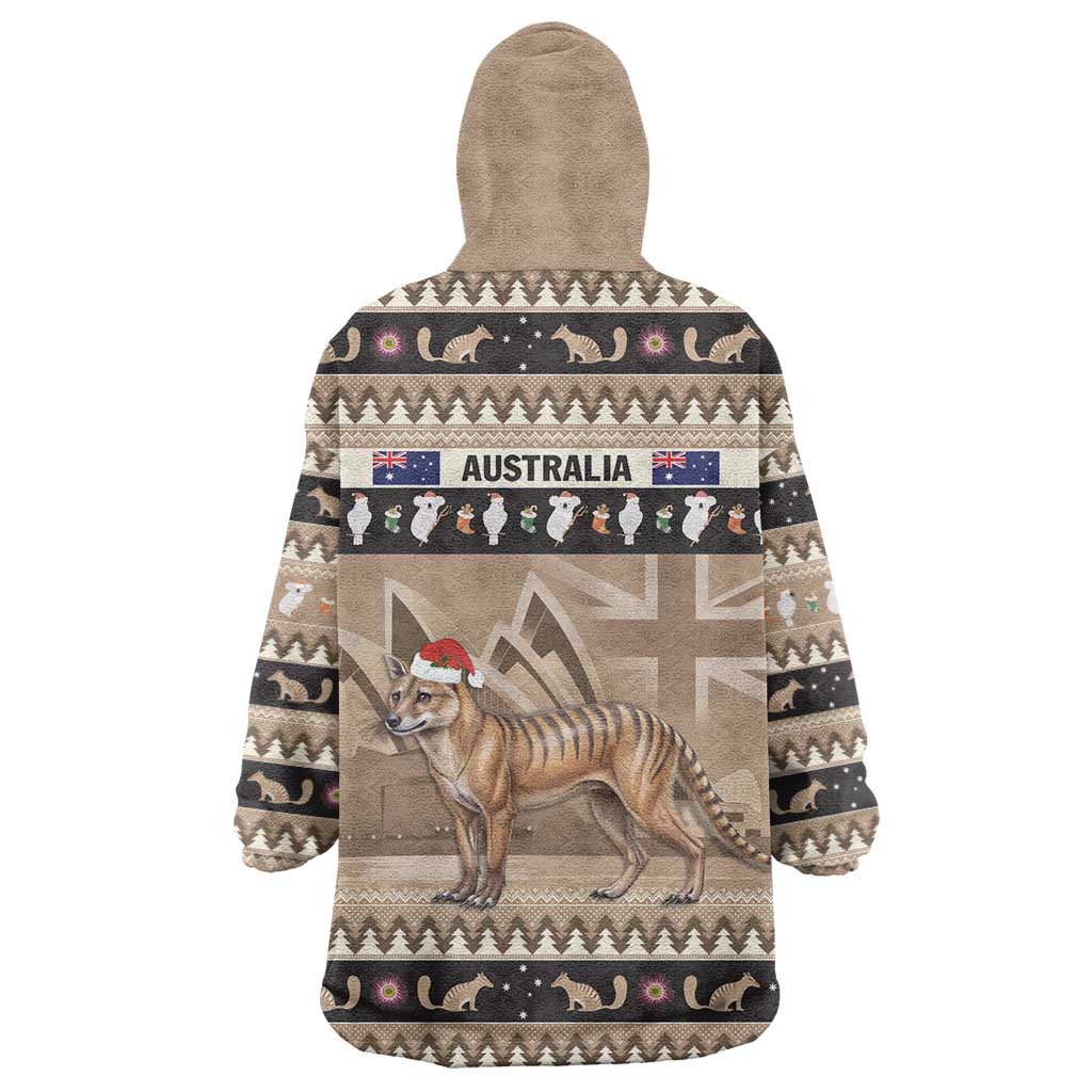 Aussie Tasmanian Tiger Wearable Blanket Hoodie Merry Christmas - Vibe Hoodie Shop