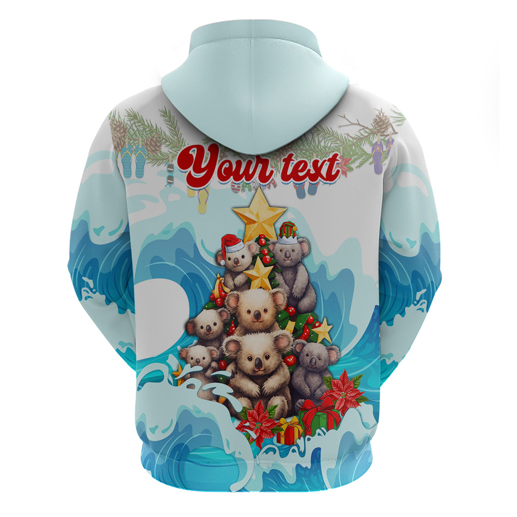 Personalised Australia Koala Christmas Hoodie Merry and Bright Breaking Wave LT9 - Vibe Hoodie Shop