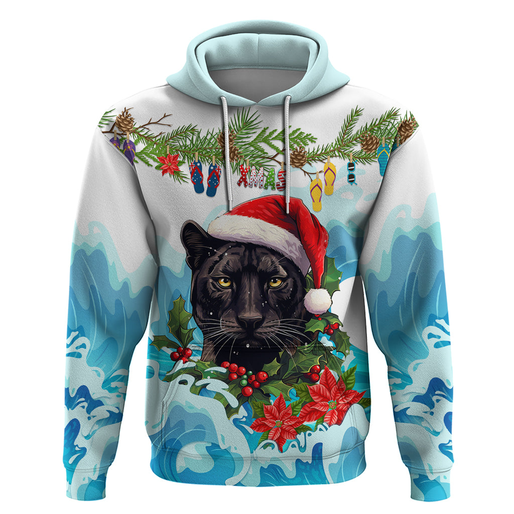 Personalised Australia Panthers Christmas Hoodie Merry and Bright Breaking Wave LT9 - Vibe Hoodie Shop