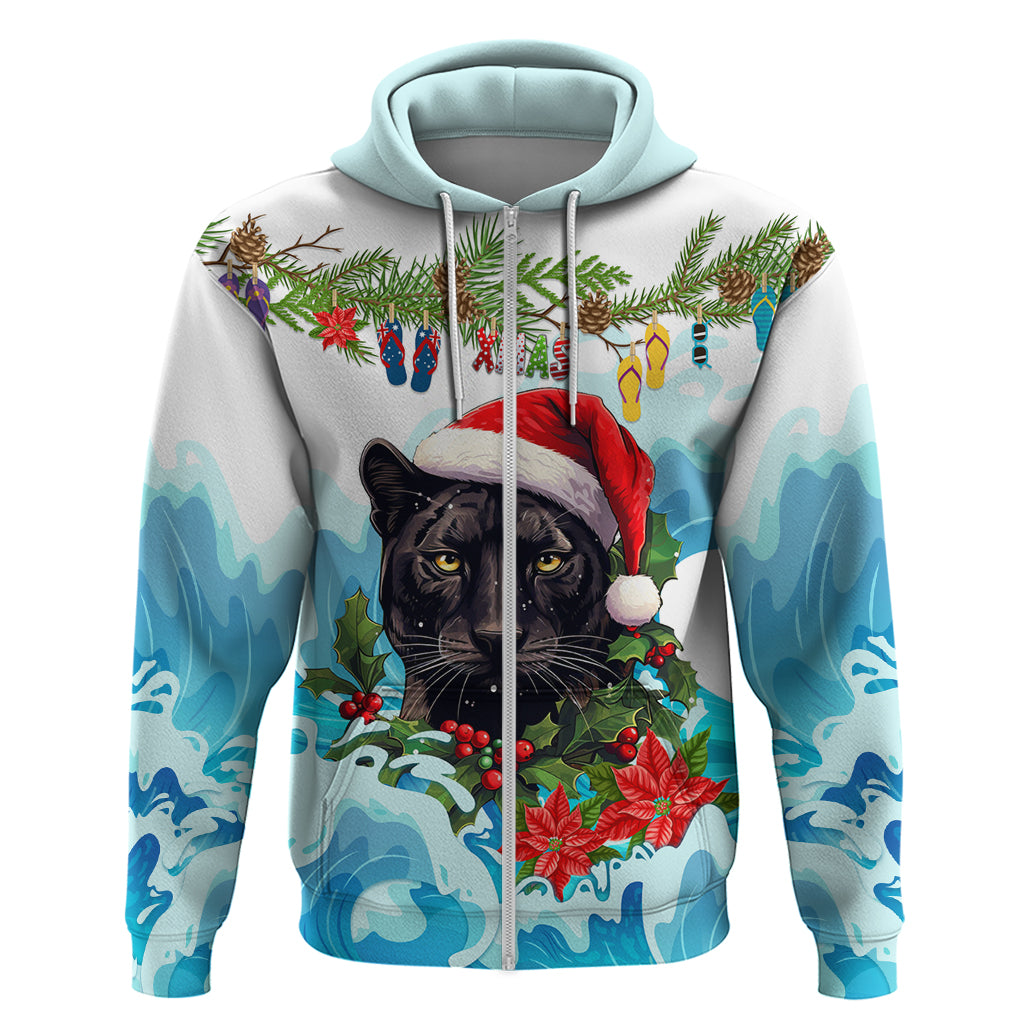 Personalised Australia Panthers Christmas Hoodie Merry and Bright Breaking Wave LT9 - Vibe Hoodie Shop