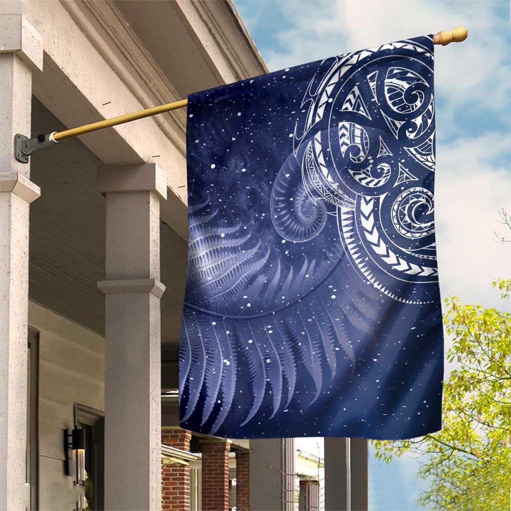 New Zealand Galaxy Fern Garden Flag - Vibe Hoodie Shop