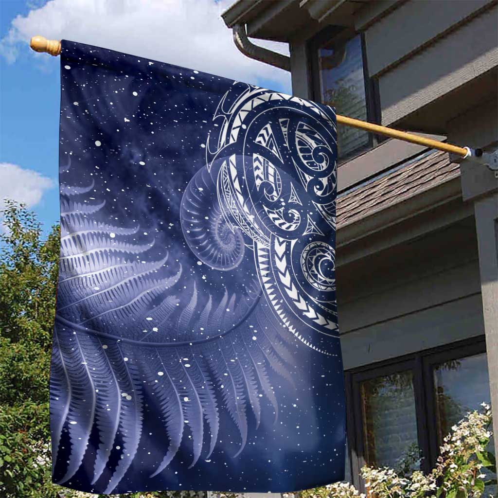 New Zealand Galaxy Fern Garden Flag - Vibe Hoodie Shop