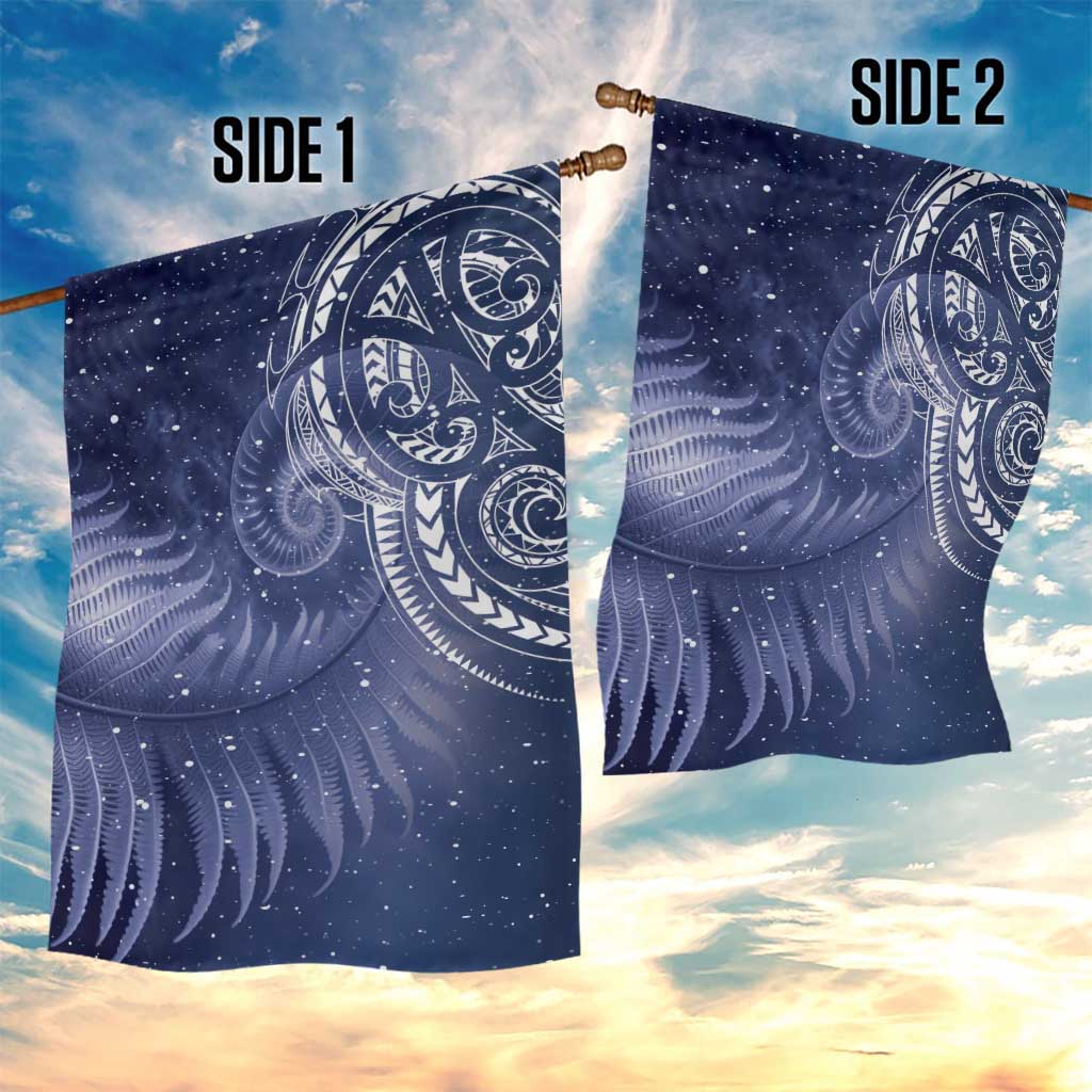 New Zealand Galaxy Fern Garden Flag - Vibe Hoodie Shop