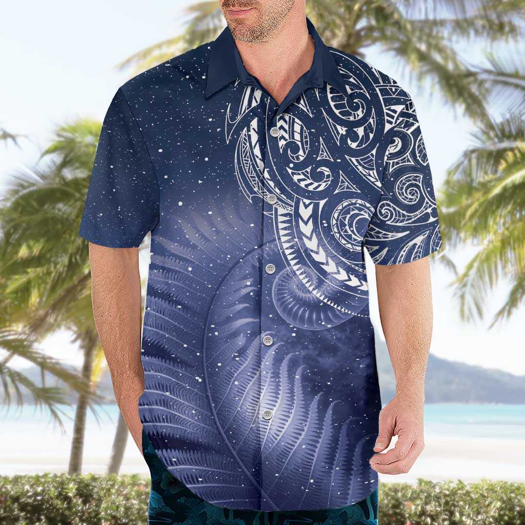 New Zealand Galaxy Fern Hawaiian Shirt - Vibe Hoodie Shop