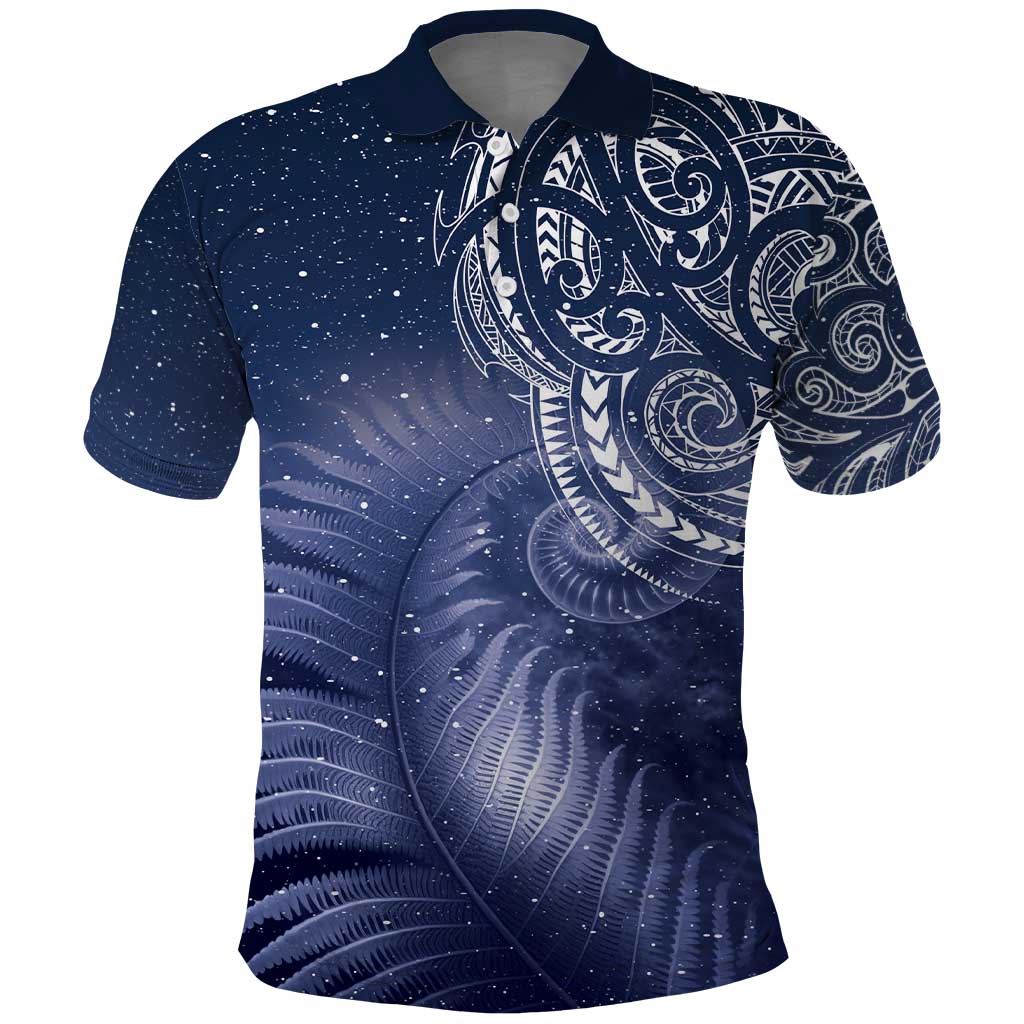 New Zealand Galaxy Fern Polo Shirt LT9 - Vibe Hoodie Shop