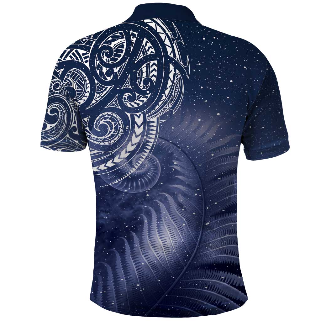 New Zealand Galaxy Fern Polo Shirt LT9 - Vibe Hoodie Shop