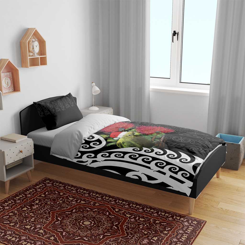 New Zealand Kakapo Christmas Bedding Set Meri Kirihimete Pohutukawa Flowers - Vibe Hoodie Shop