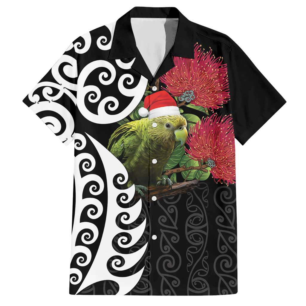 New Zealand Kakapo Christmas Hawaiian Shirt Meri Kirihimete Pohutukawa Flowers - Vibe Hoodie Shop