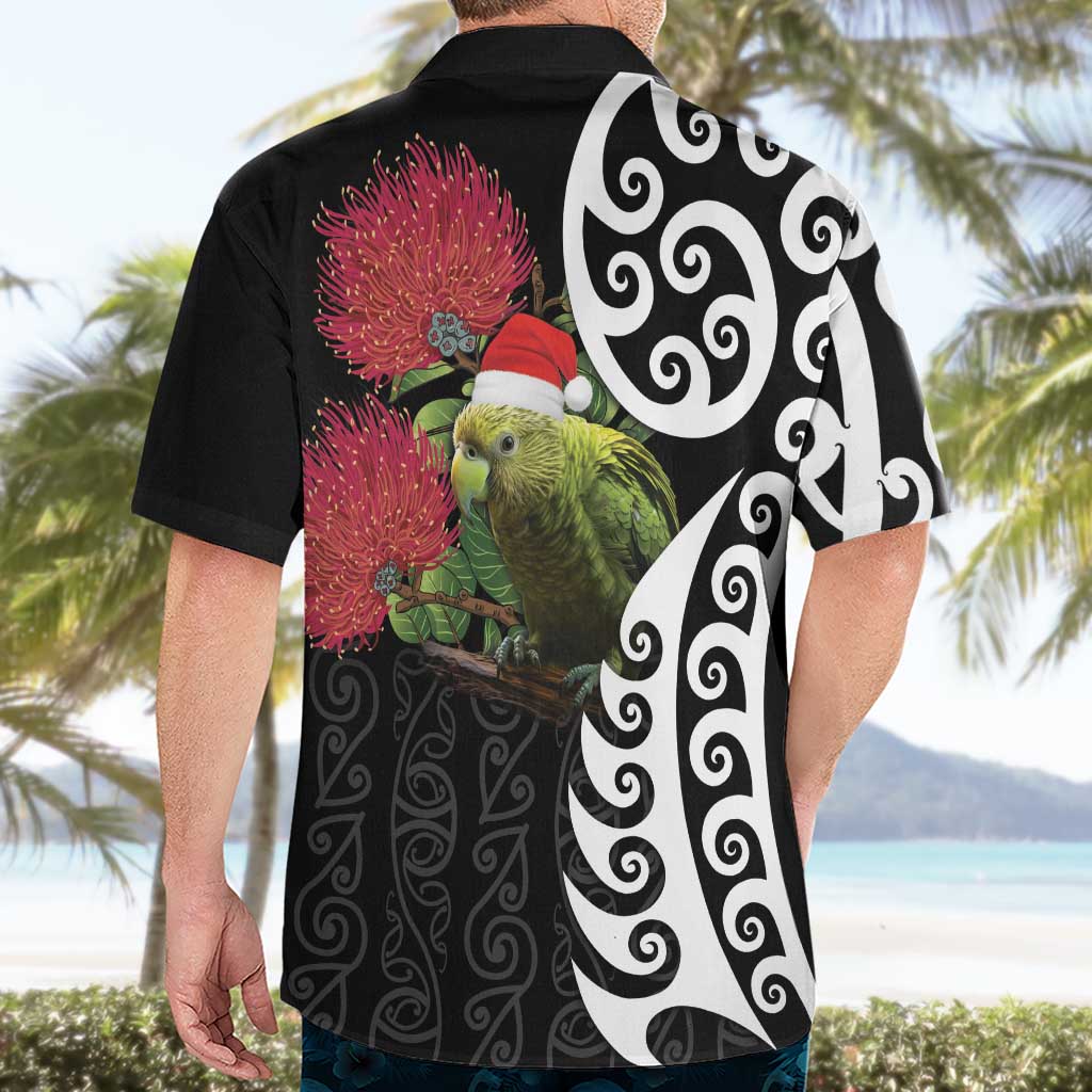 New Zealand Kakapo Christmas Hawaiian Shirt Meri Kirihimete Pohutukawa Flowers - Vibe Hoodie Shop