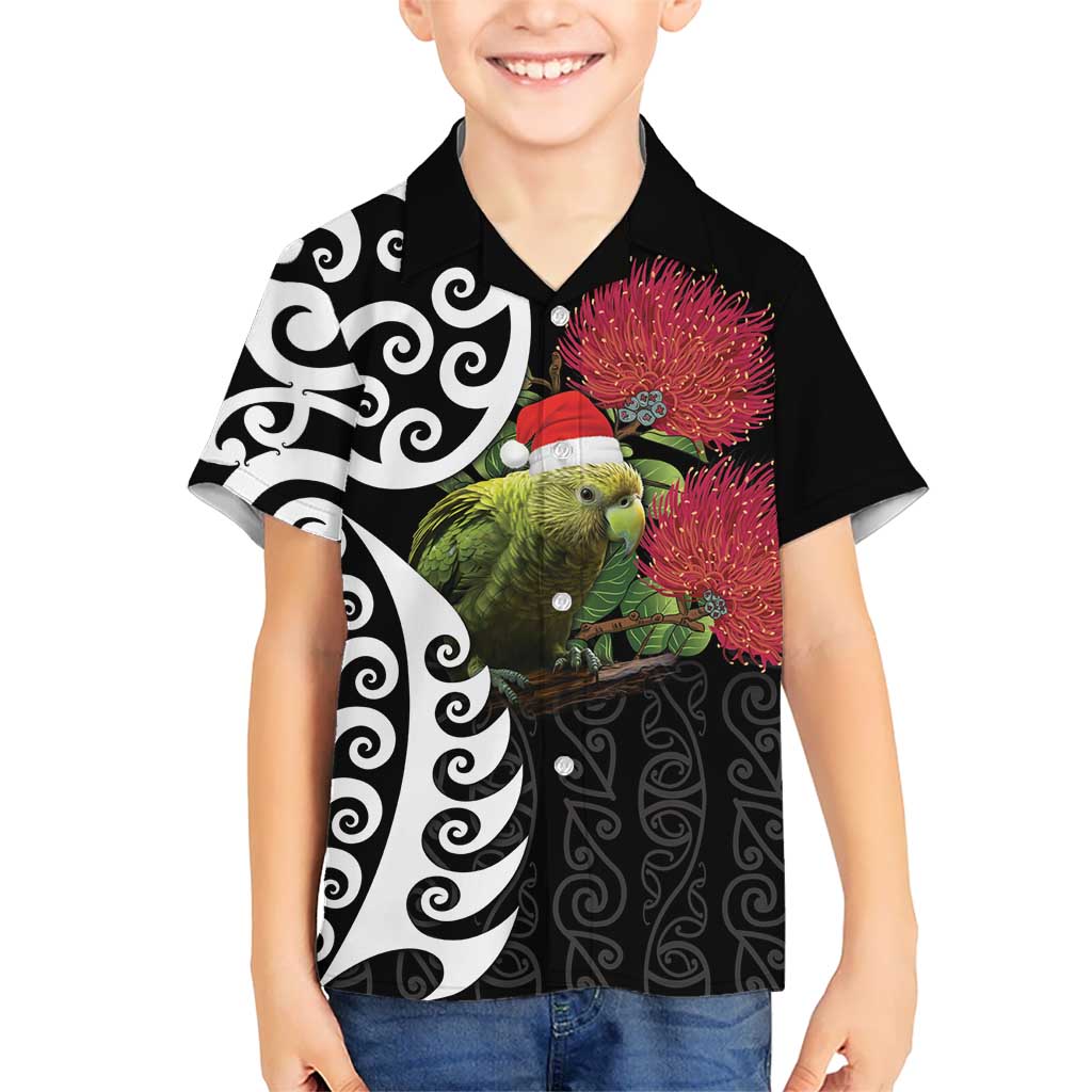 New Zealand Kakapo Christmas Hawaiian Shirt Meri Kirihimete Pohutukawa Flowers - Vibe Hoodie Shop