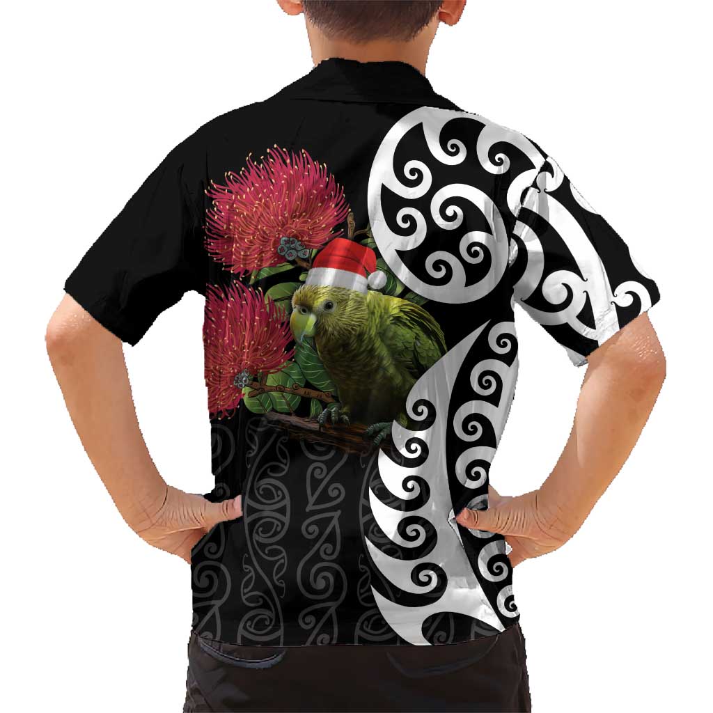 New Zealand Kakapo Christmas Hawaiian Shirt Meri Kirihimete Pohutukawa Flowers - Vibe Hoodie Shop